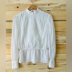 Ralph Lauren White Embroidered Blouse